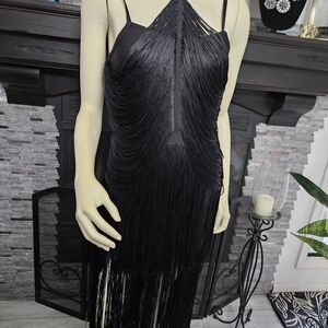Black Spaghetti Strap Sheath Maxi Dress